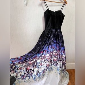 Women’s formal strapless hi lo party dress